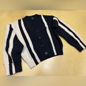 Nasty Gal Black and Cream Striped Cardigan